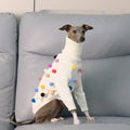 White pom pom Christmas sweater for Italian Greyhound or Whippet, unisex acrylic knit jumper