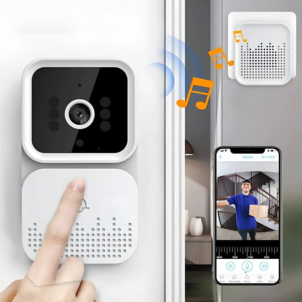White X6 wireless video doorbell with WiFi intercom, infrared night vision and Ding Dong chime