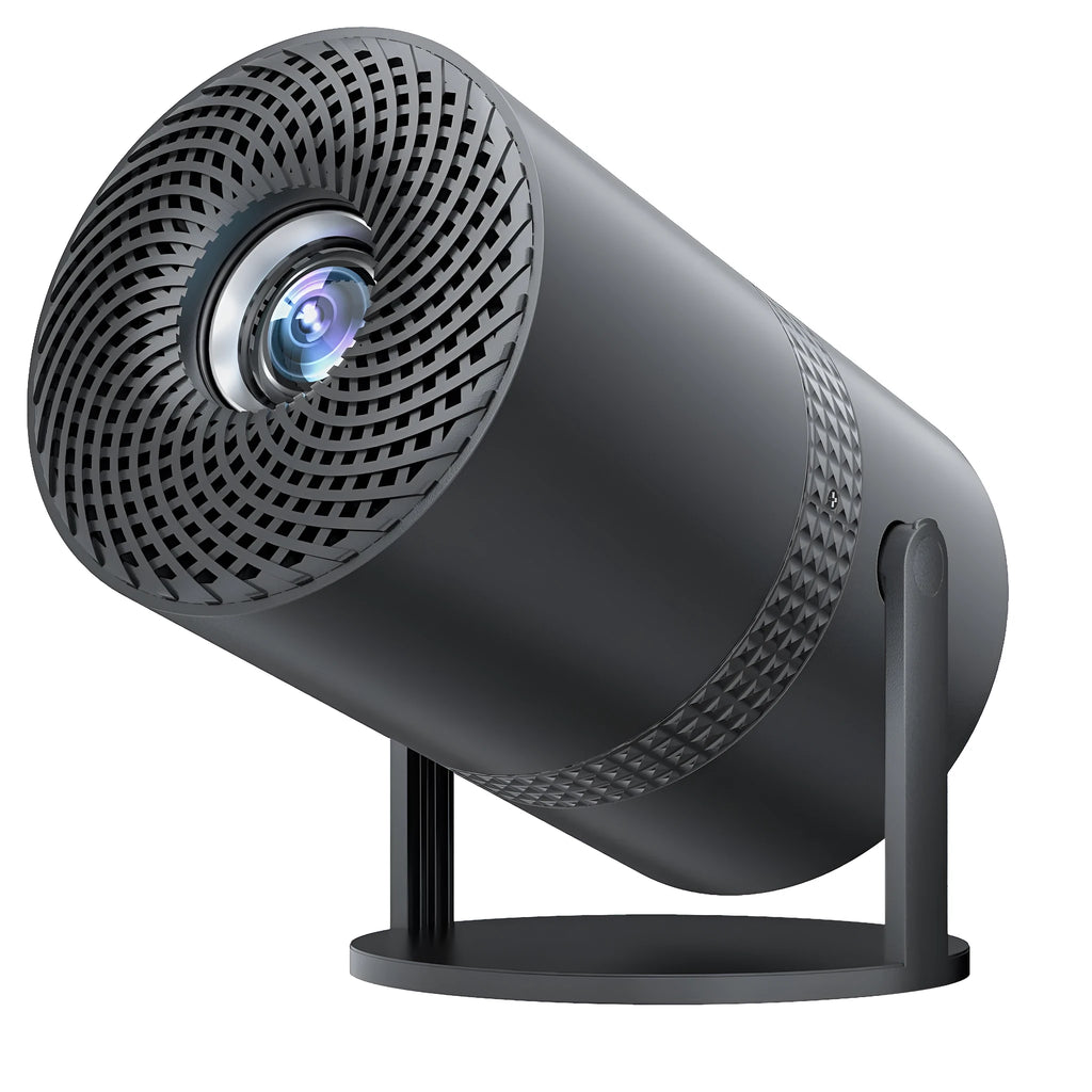 P300 Android projector black portable with remote control and plug, 1280x720 HD 1080p supported