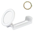 Black universal plastic car cup holder mobile phone mount with phone inserted
