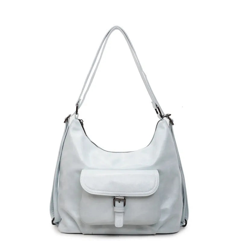 Summer fashion all-match shoulder bag in PU with horizontal square shape and double shoulder straps