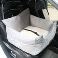 Teddy car mat pet safety seat cushion in coffee colour with raised nest edges on car seat