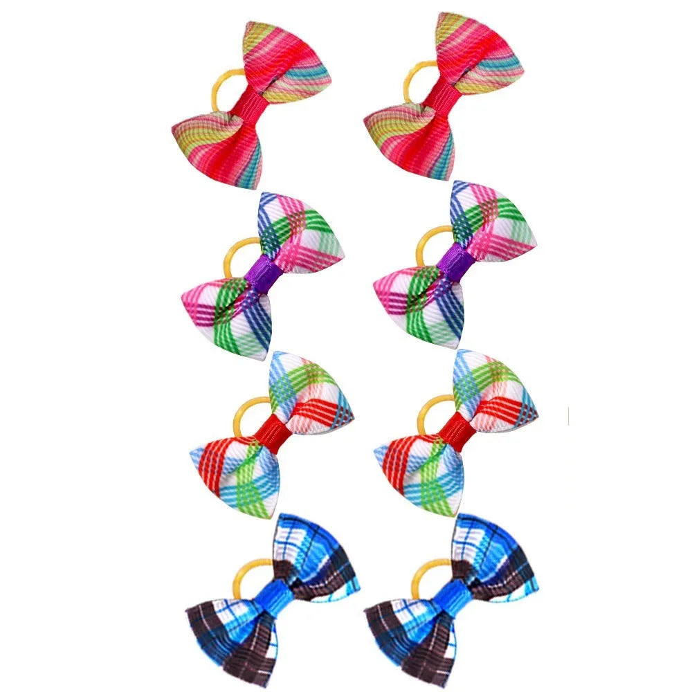 Cloth plaid pet head bow accessory for dogs and cats with British style pattern