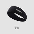 Seamless knitted exercise hair band in classic black, carbon grey, and purplish blue.