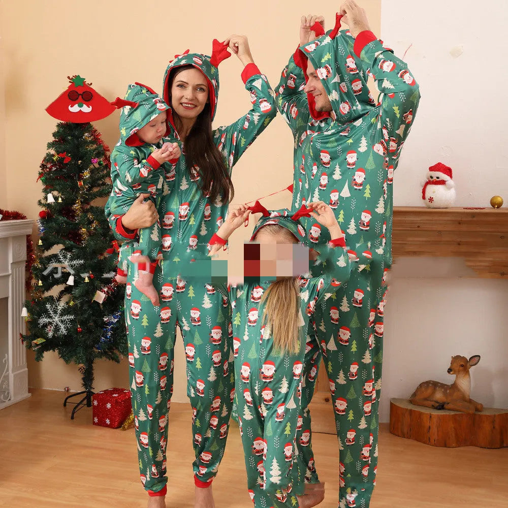 Family matching pyjamas set for baby boys Christmas featuring polyester soft fabric in picture colour