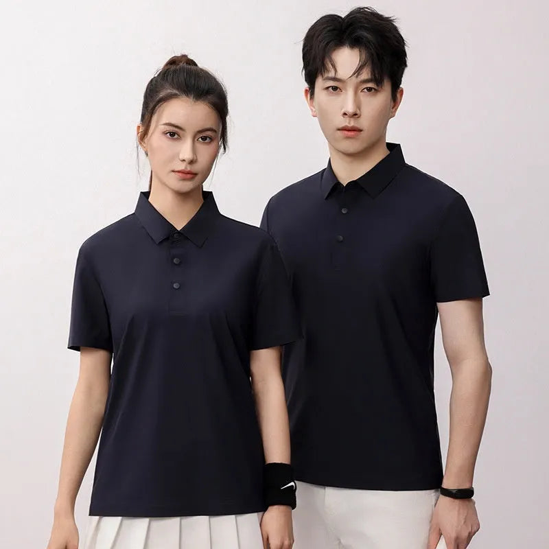 Seamless brocade polo shirt in apple green for summer running and golf