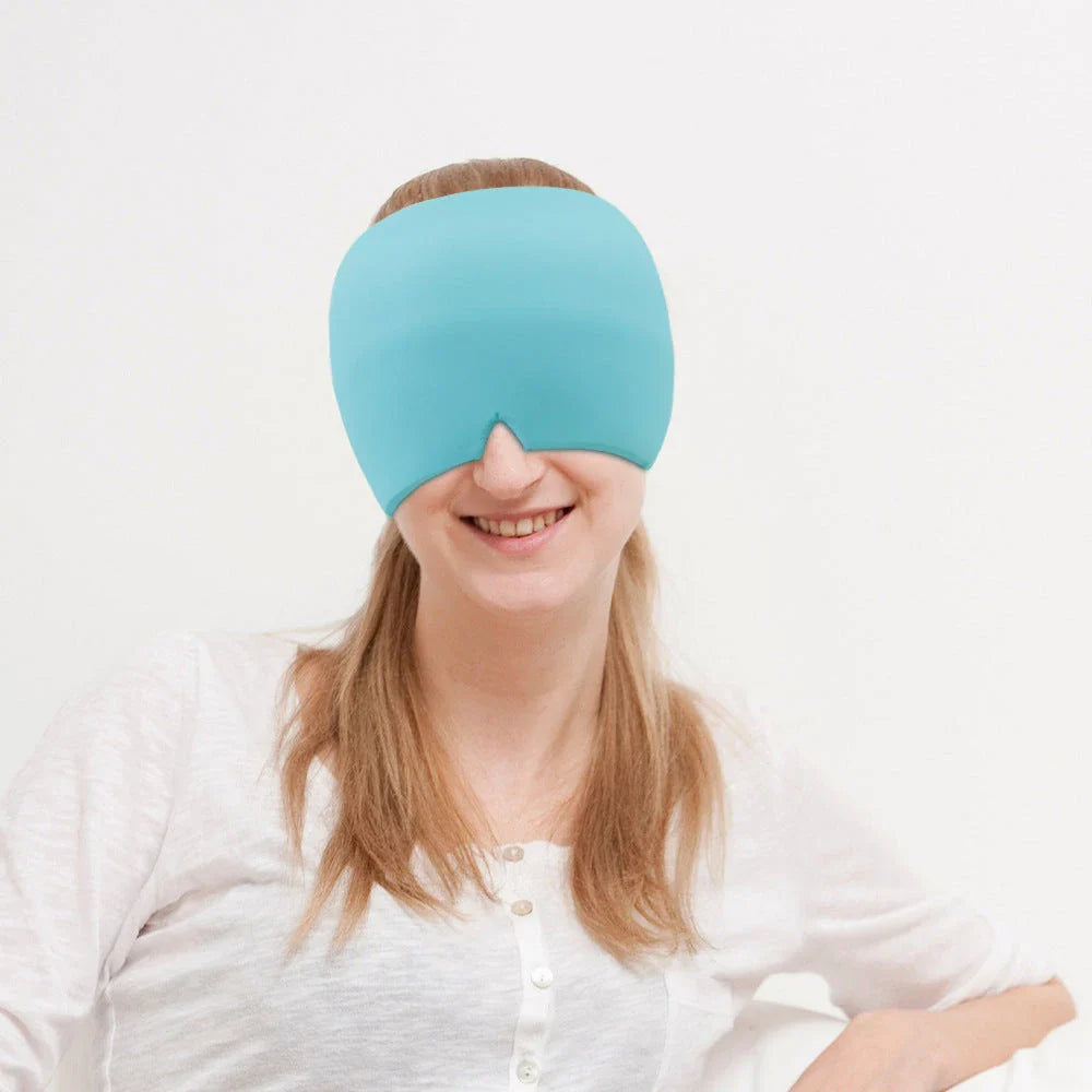 Soothing Cold Therapy Migraine Relief Headband with Versatile Gel Pack for Eyes, Face and Head