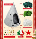 Grey cone-shaped felt cat house with enclosed tent design for indoor cats