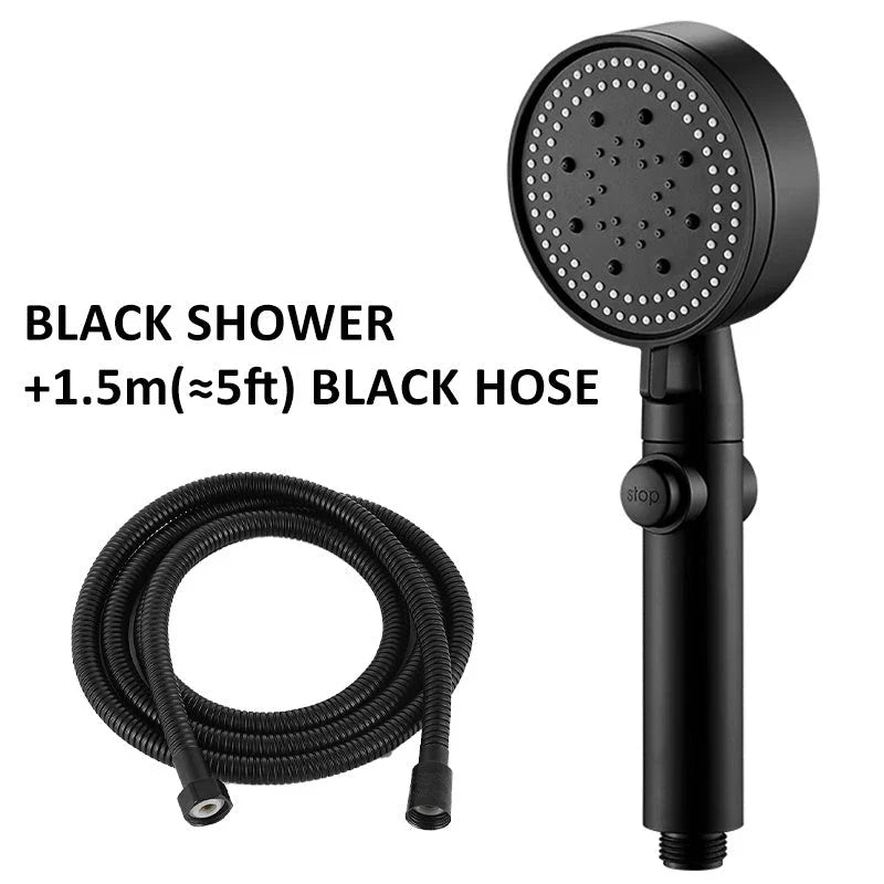 Powerful shower head with customizable water spray patterns and one-button stop control for a rejuvenating bathing experience