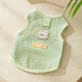 Bear patch cat clothes in hollowed-out knitted fabric showing breathable pattern
