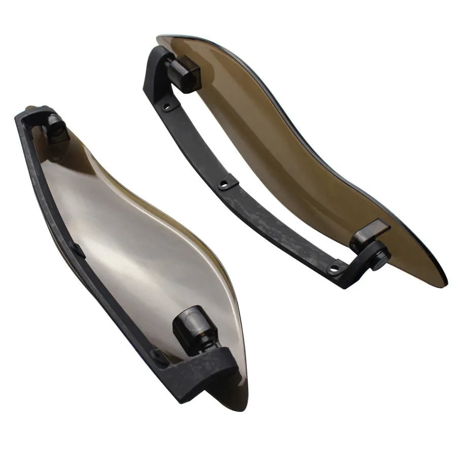 Black and Smoked ABS plastic side wings for Harley Davidson trike rear fairing.