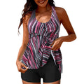 Conservative plus size floral skirt and boxers set for women in European and American style.