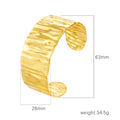 Gold open-ended stainless steel bracelet for women, geometric 13g cuff by Twilight Mountain