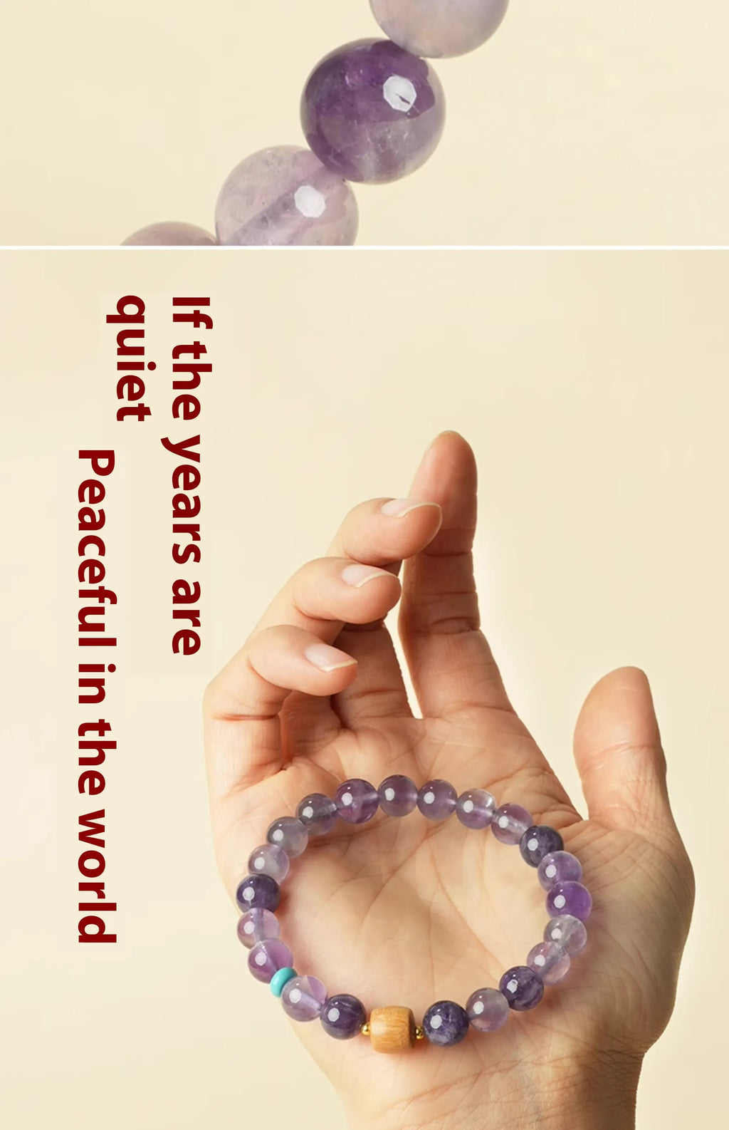 Purple amethyst crystal bracelet for women with natural Dream amethyst beads