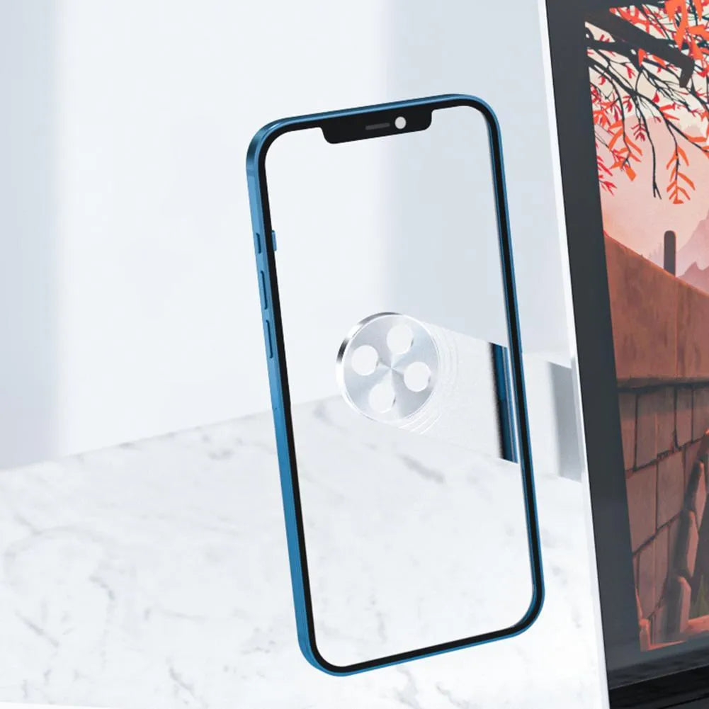 Black magnetic laptop phone holder clip attached to a monitor with a smartphone mounted.