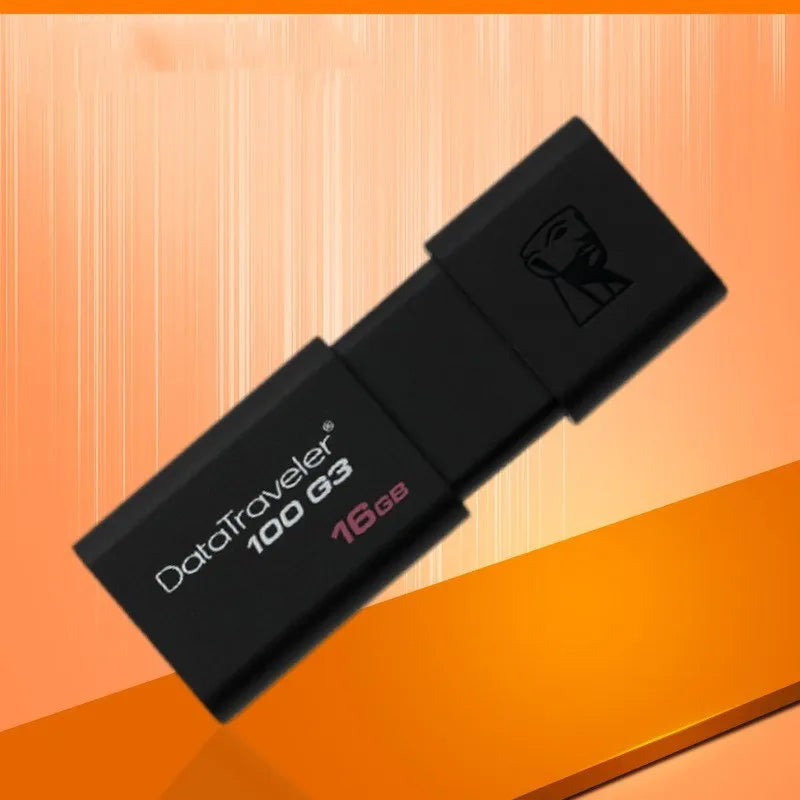 Black USB flash drive with sliding cover for dual-use between phone and computer