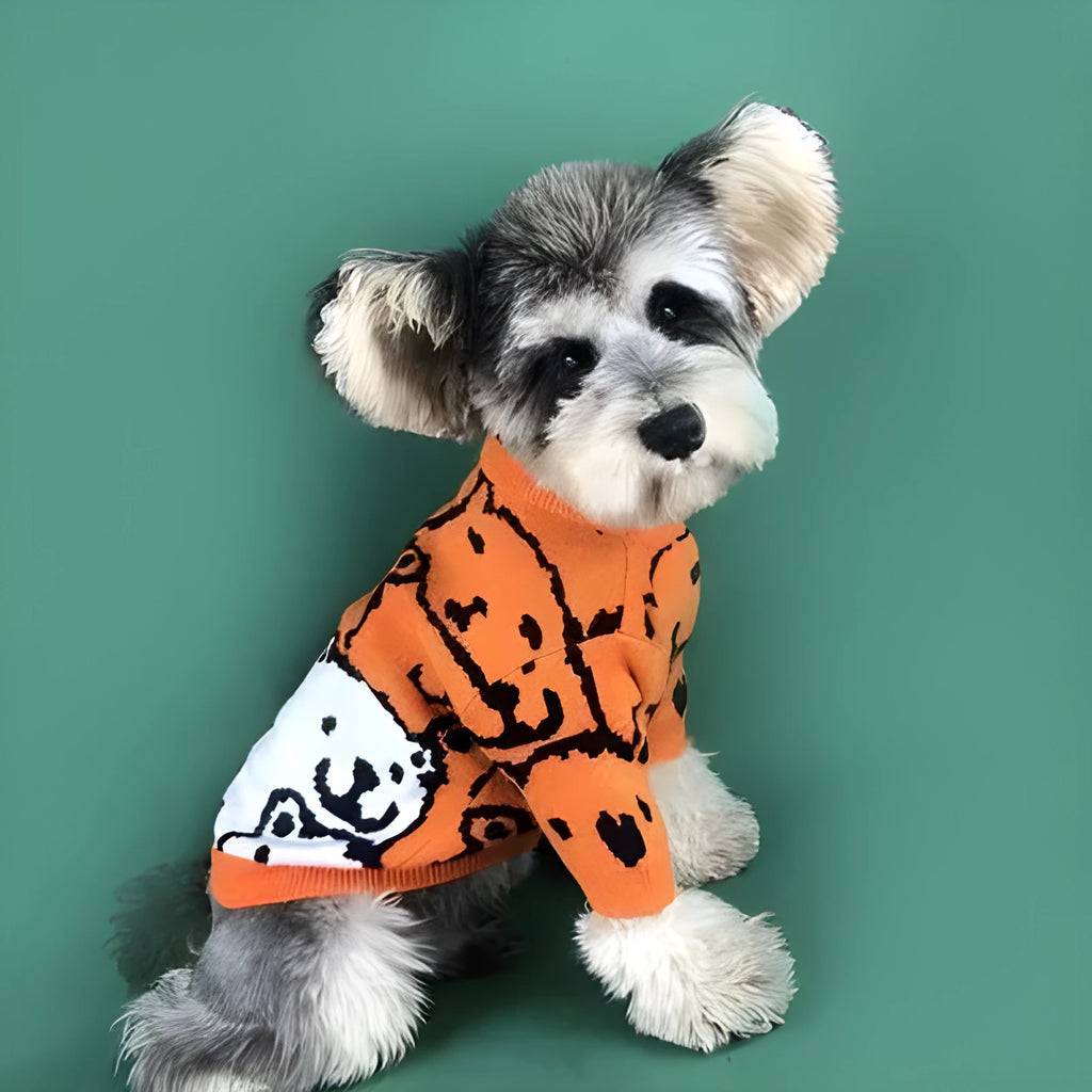 Coral fleece dog sweater in purple, available in sizes S to XXL for autumn winter warmth