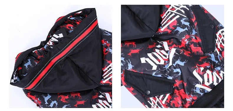 Cotton printed dog coat for extra large breeds shown in 3XL size with colourful pattern