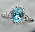 14k gold-studded topaz ring with copper and 925 sterling silver band, Rose Gold or Silver, US 6-10