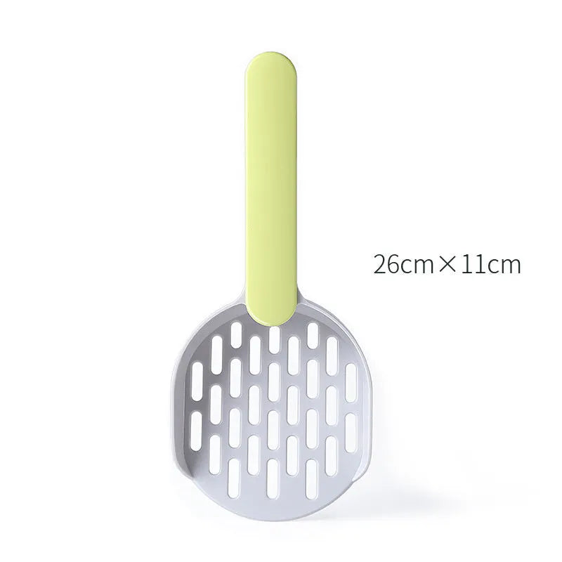 Blue plastic cat litter shovel measuring 26.6cm for pet waste removal
