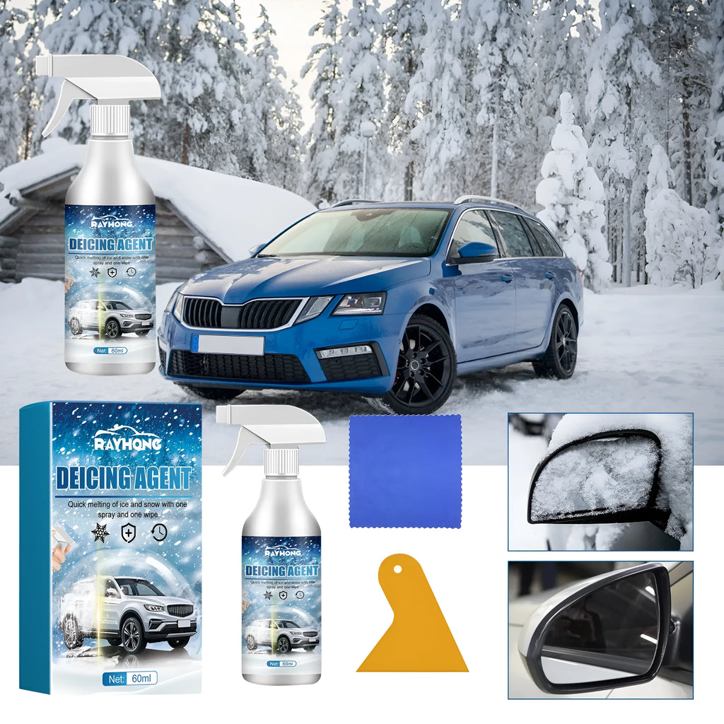 60ml car windscreen de-icer spray can for winter ice removal measuring 9.3 by 13.8 centimetres