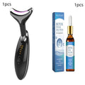 EMS thermal neck lifting massager device with LED lights for wrinkle removal.