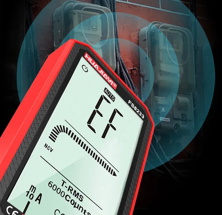 Large screen digital multimeter for electrical testing with handheld design