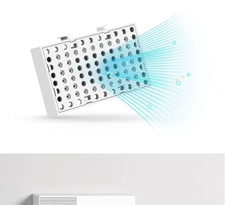 White Smart Purifier, 164 x 40 x 32 mm ABS body, with two filter elements