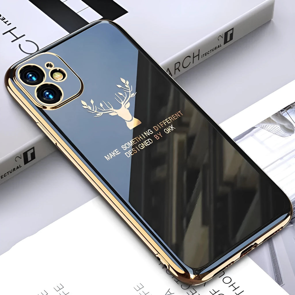 Black full lens protective TPU phone case for iPhone models on a white background.