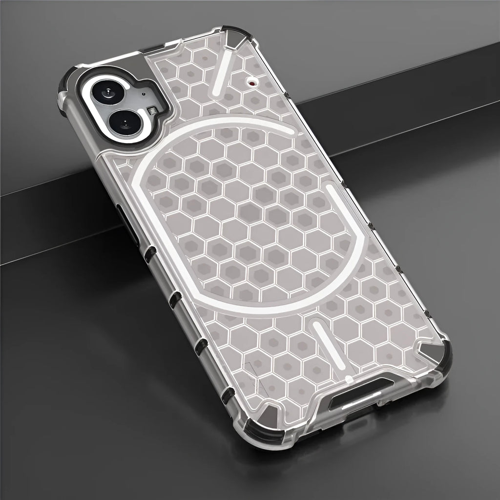 Honeycomb transparent drop-resistant phone case for Nothing Phone 1 and Nothing Phone 2, back cover with anti-fall design