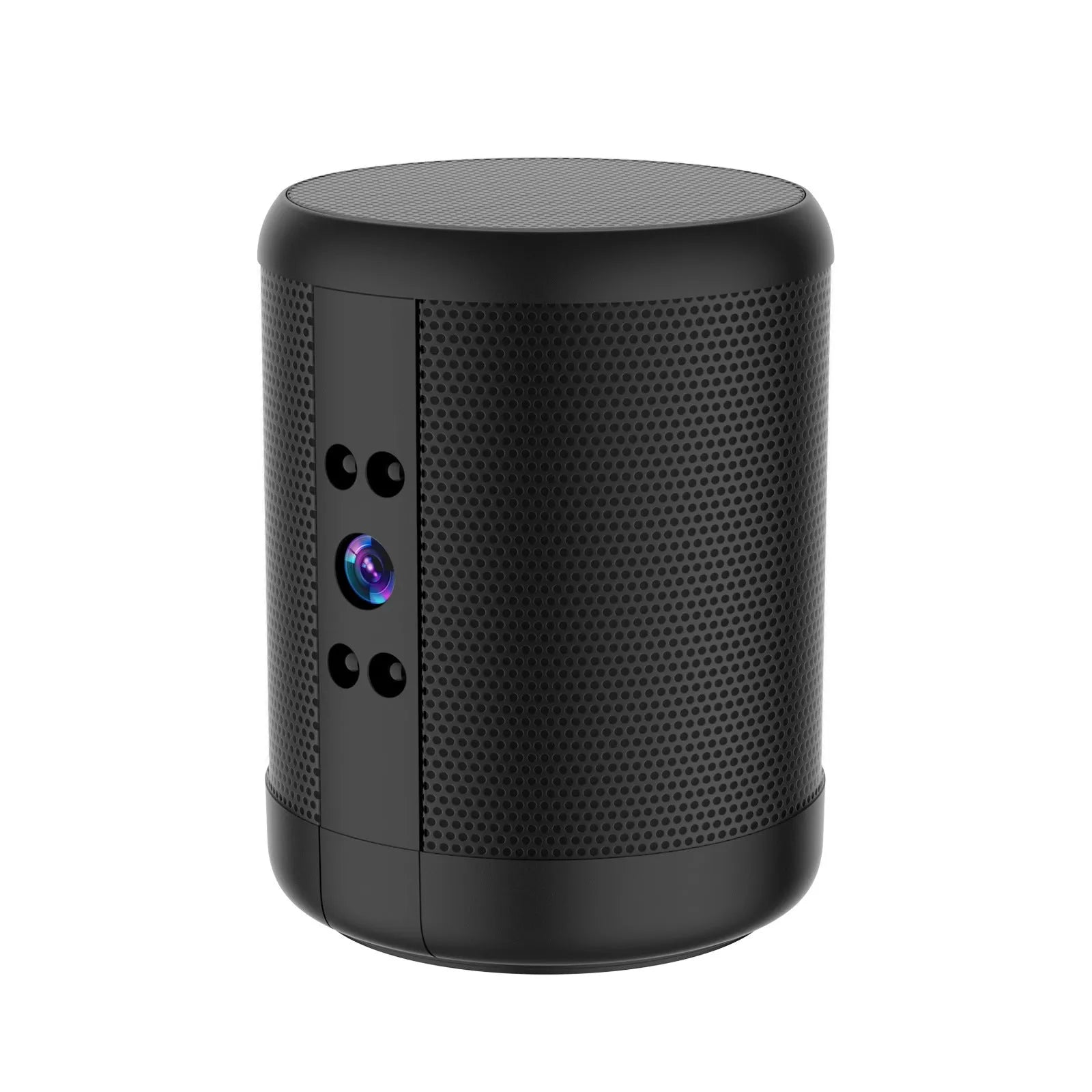 Home smart surveillance camera in black with dual voice and night vision for indoor use