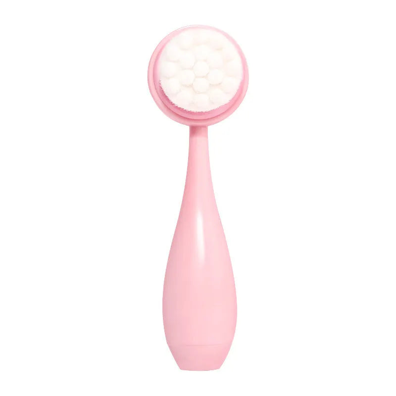 Coral fleece absorbent hair band with facial brush set in purple, grey, white or pink colour options