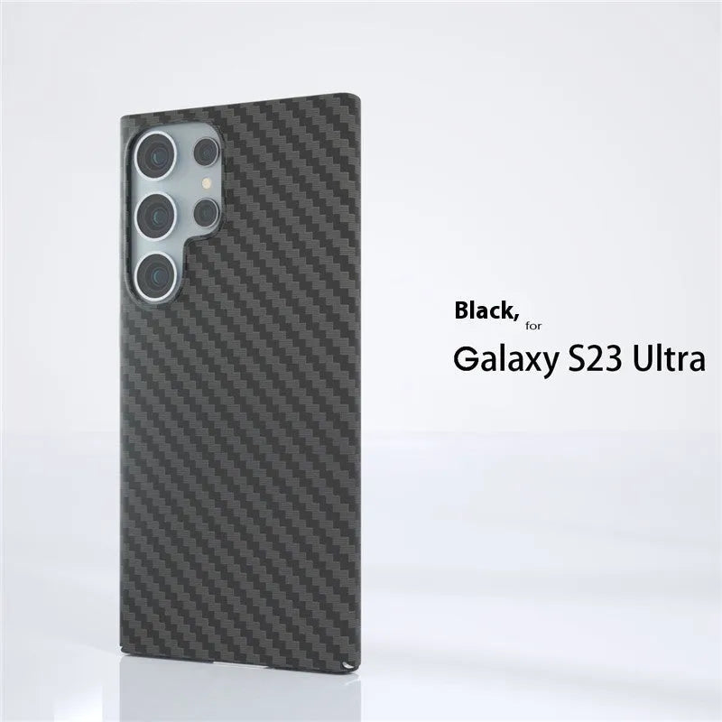 Samsung anti-wear carbon fiber PC phone case in black with contrast colour accents