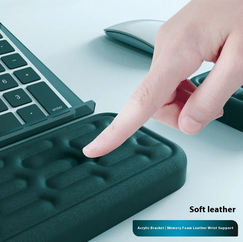 Double-sided ergonomic mouse pad with memory foam wrist support in multiple colour options