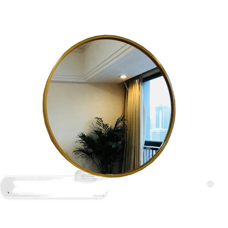 Round metal bathroom wall mirror in black, gold or white colours