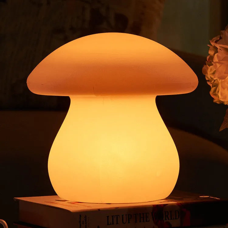 Rechargeable LED mushroom night light with remote control waterproof plastic desk lamp in picture color