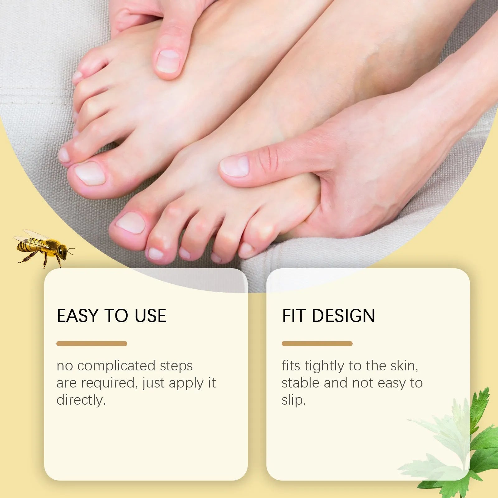 10-piece slimming care foot patch pack with bee venom and mugwort ingredients