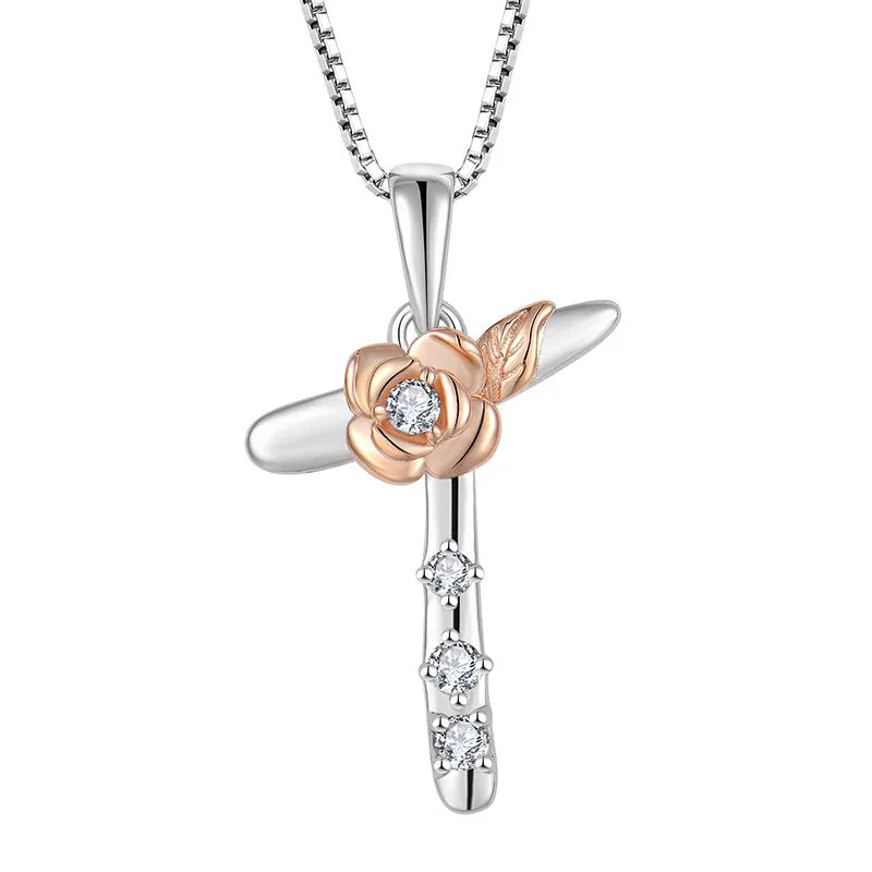 925 sterling silver necklace with English letter B zircon pendant on a collarbone chain