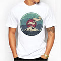 White cotton short sleeve T-shirt on plain background