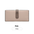 Large black PU leather women's handbag with shoulder strap, shown alongside khaki, pink, and white colour variants.