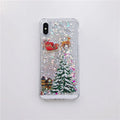 Quicksand effect transparent double-layer phone case for iPhone and Samsung models in various colours.