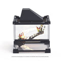 Transparent glass cylinder enclosure for lizard and turtle climbing and feeding
