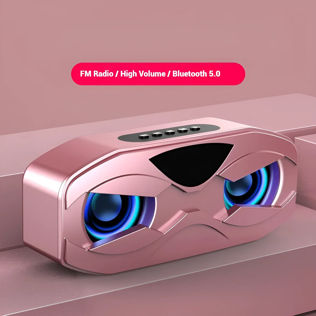 M5 Bluetooth subwoofer small speaker with colourful light, plastic body, 175x73.5x54mm