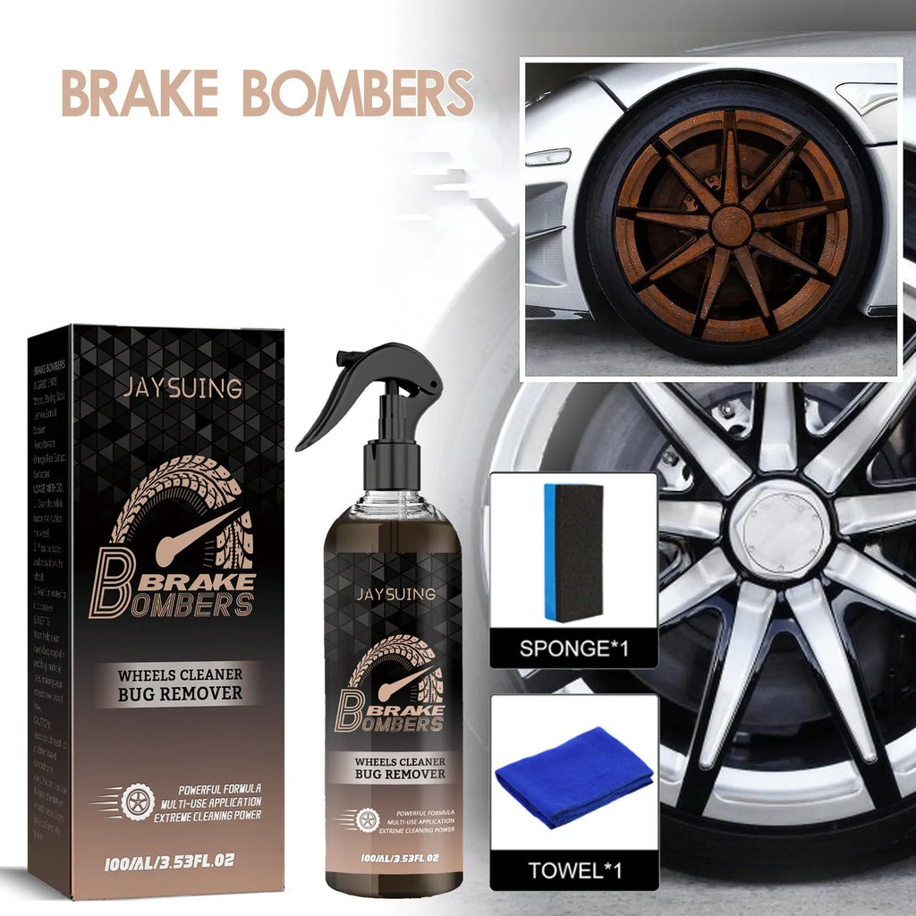 Brake cleanser kit with 100ml bottle, sponge applicator, and cleaning cloth for automotive maintenance