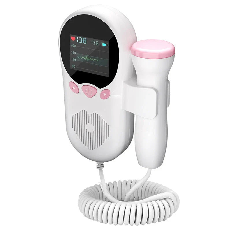 Fetal heart monitor with digital display, waterproof probe, and easy-to-use design for expectant mothers