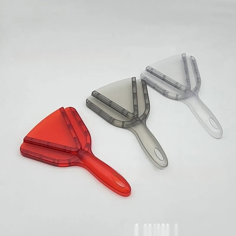Red ABS plastic telescopic bottle opener with can opener tool on a white background.