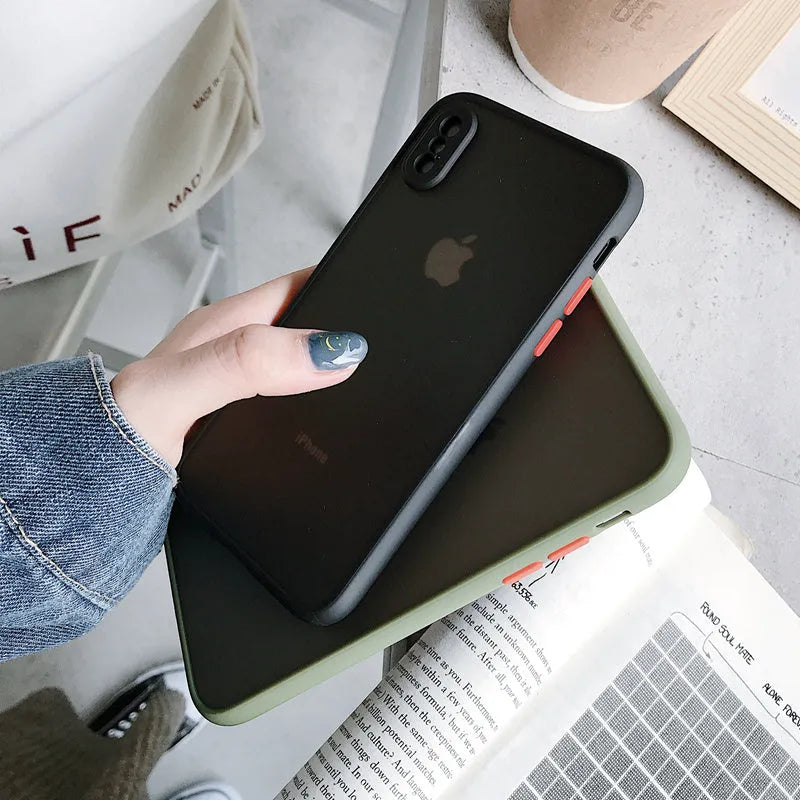Slim solid colour TPU back cover phone case for Apple iPhone models