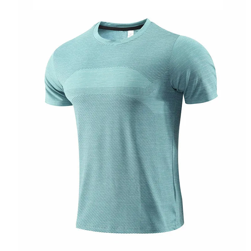 Short sleeve polyester spandex sports T-shirt for running and basketball in multiple colours