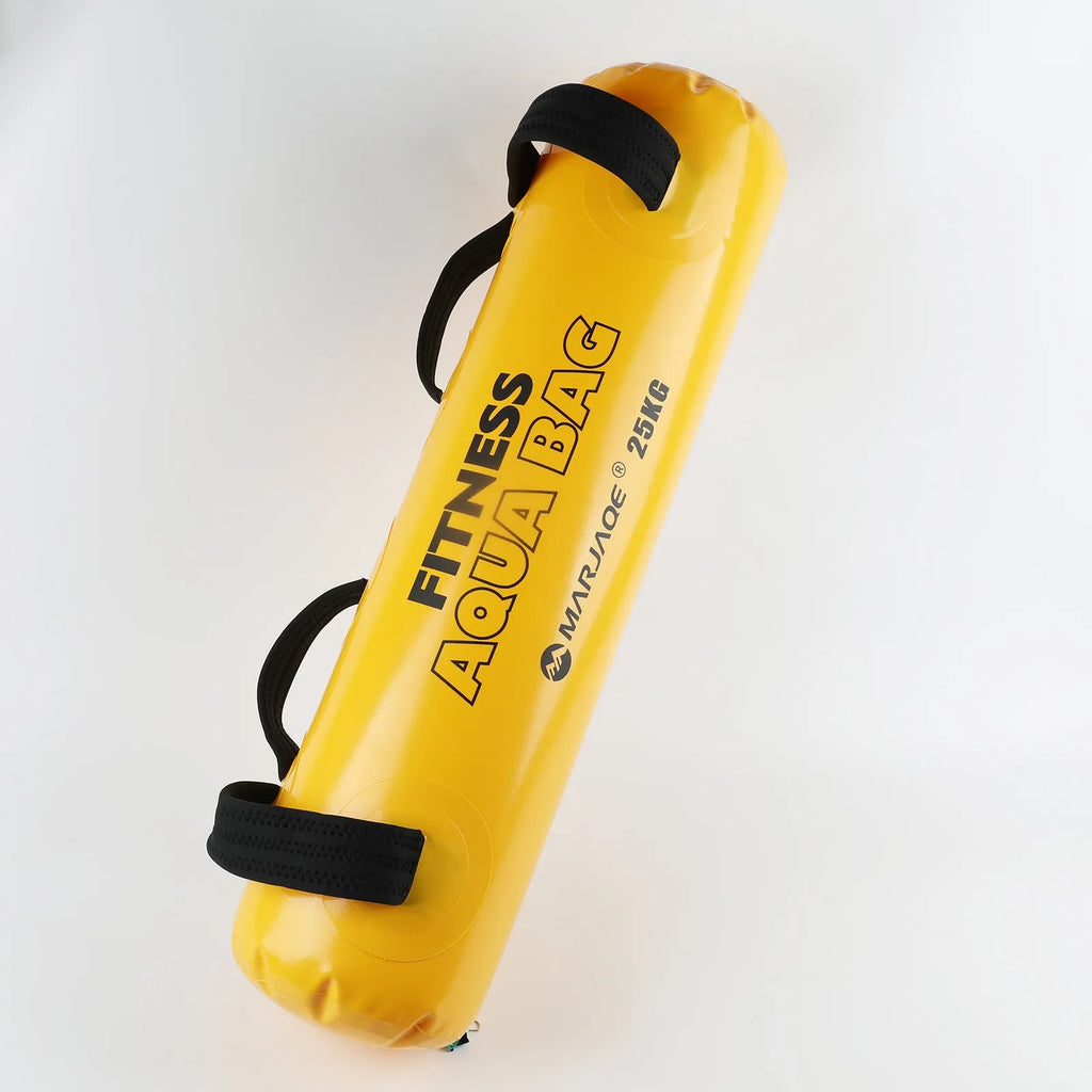 Green 25kg fitness water bag with folding design and air pump for strength training at home