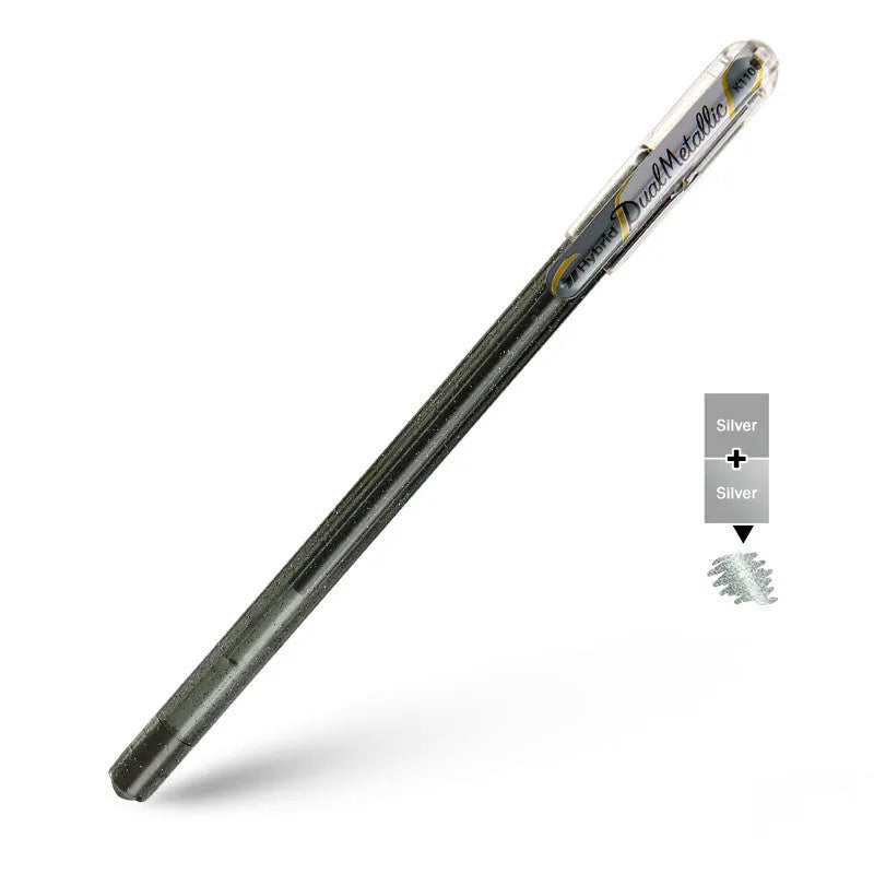 Flash K110 1.0mm gel pen with pearlescent glitter ink in eight colour options